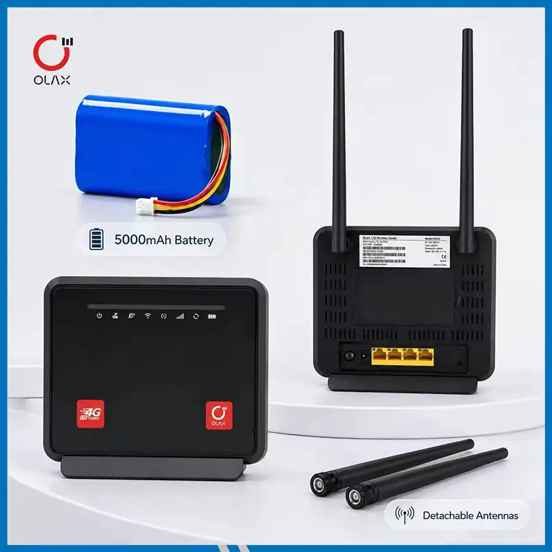 Olax MC60 sim support + ISP lan wifi router with 5000 mah battery backup