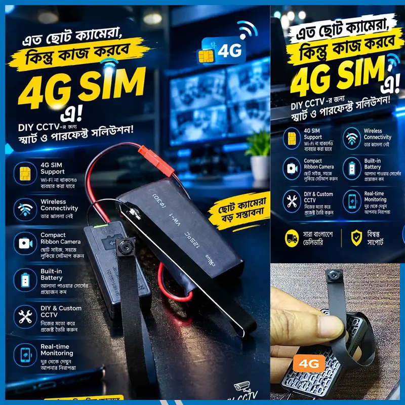 4G SIM Support Wireless Ribbon Camera