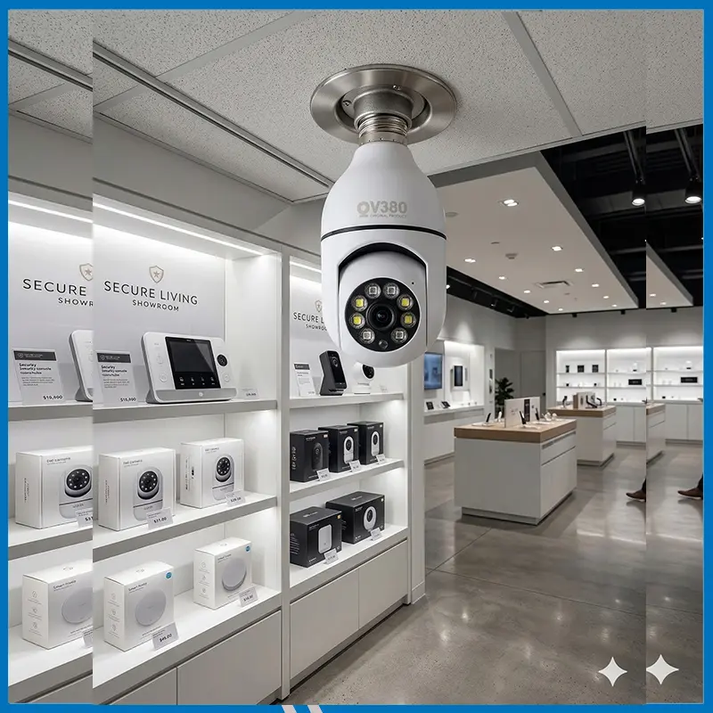 V380 E27 360 Degree 1080P Wireless Home Security IP Camera