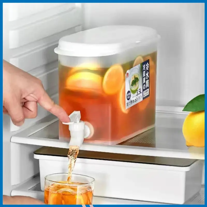 3.5L/5L Large Capacity Cold Kettle with Faucet In Refrigerator Iced Beverage Dispenser Cold Water Pitcher for Summer Drinkware
