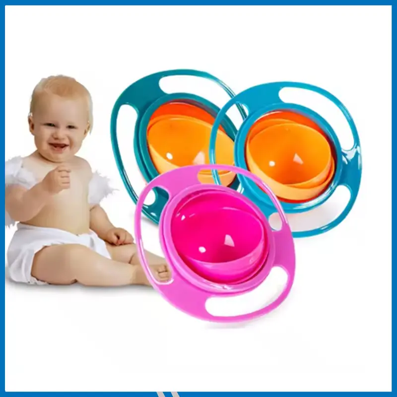 360 Degree Rotation Magic Bowl Spill Resistant Universal Gyro Bowl for Toddler Baby Kids Children