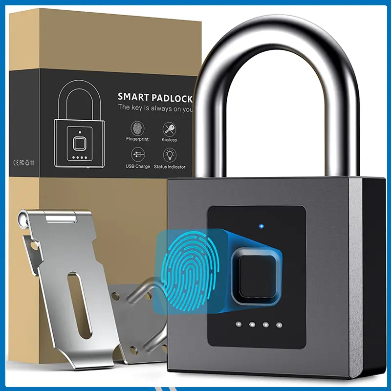 Fingerprint Padlock, Keyless Smart Lock Thumbprint Padlock Portable Security Locker for Door,Bicycle,Scooter,Tool Box