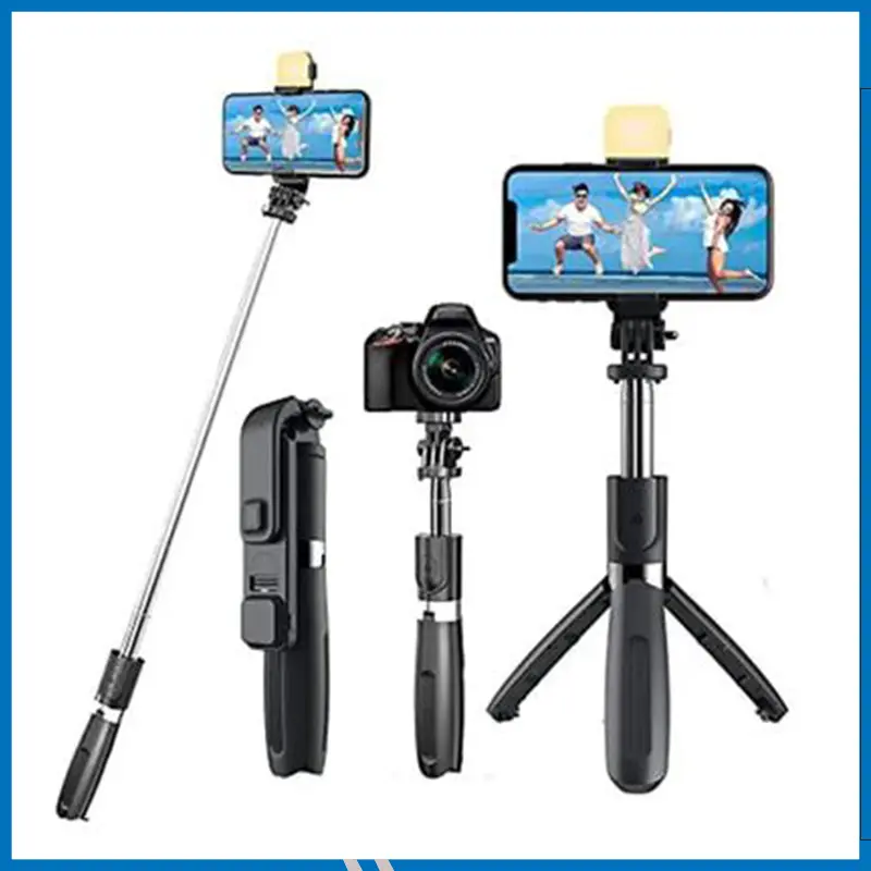 Q07 Foldable Mini Tripod & Selfi Stick with LED Light