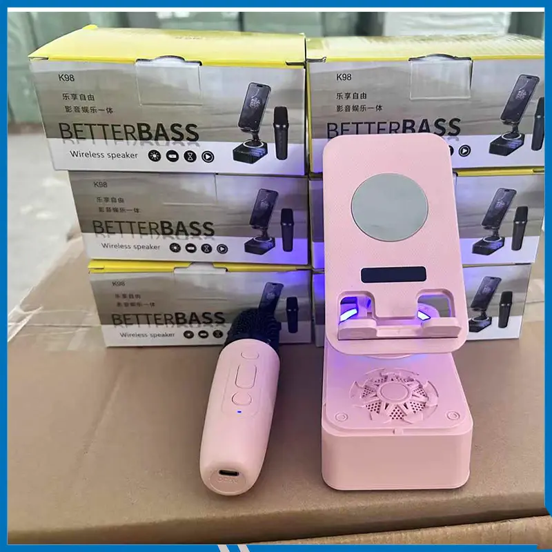 Multifunctional 3-in-1 Mobile Stand with Bluetooth Speaker & Power Bank | Rotating & Foldable Holder