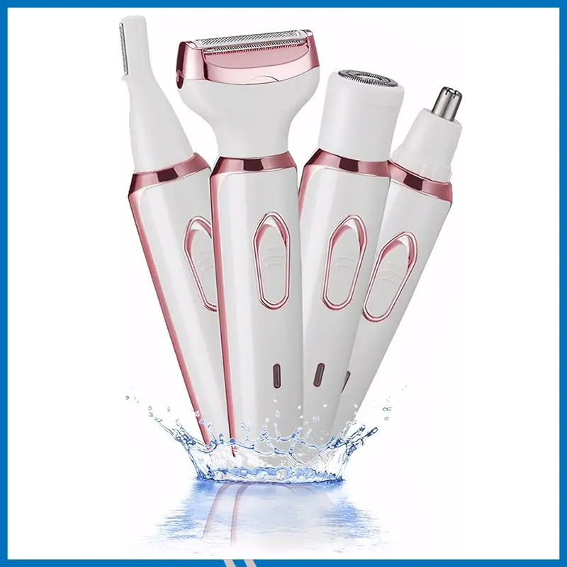 Electric Razors for Women, 4-in-1 Women’s Facial Hair Removal, Face Shaver Ebrow Trimmer Pubic Bikini Trimmer Portable Ladies Shaver Womens Razors for Shaving