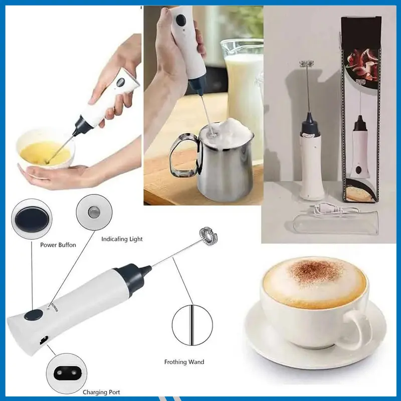Rechargeable Hand Mixer Egg Beater And Coffee Mixer