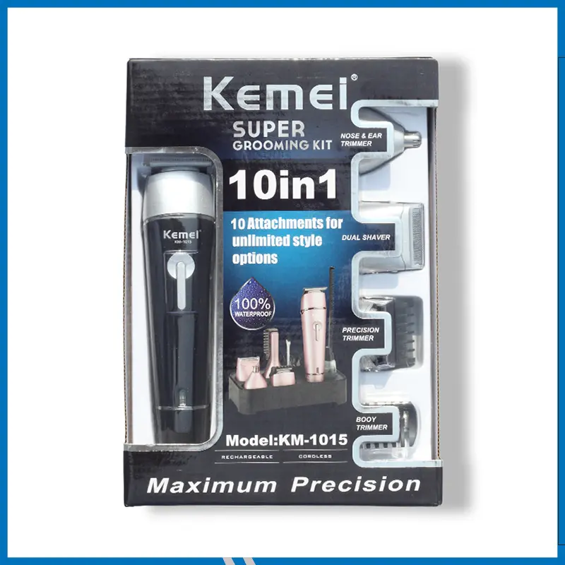 Kemei KM-1015 Grooming Kit 10 in 1 Hair Trimmer