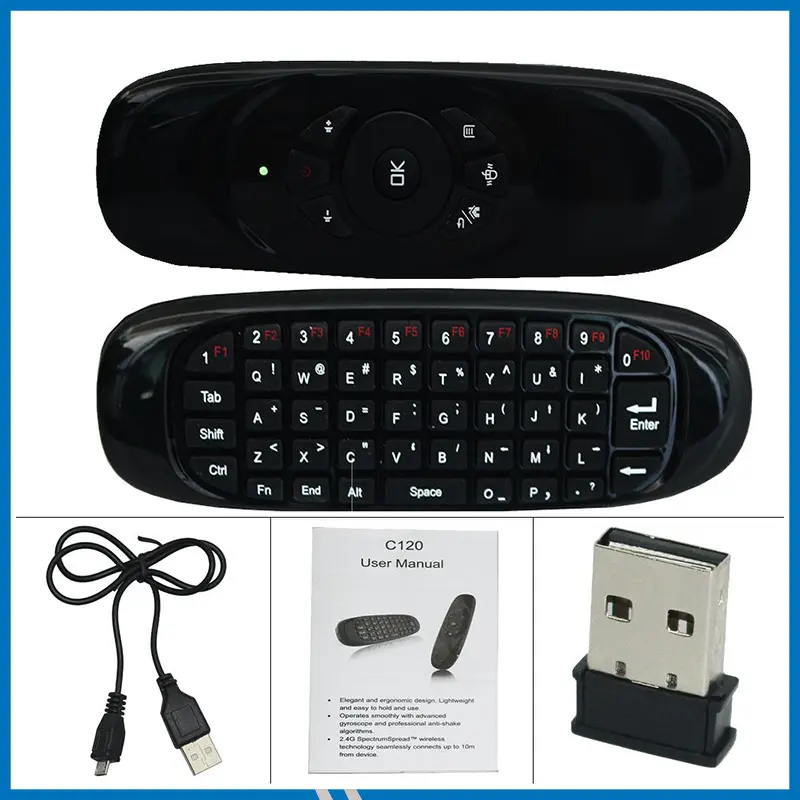 Air Mouse For Android TV Box / Smart TV Box - Wireless C120 Gyroscopic Fly Air Mouse Keyboard