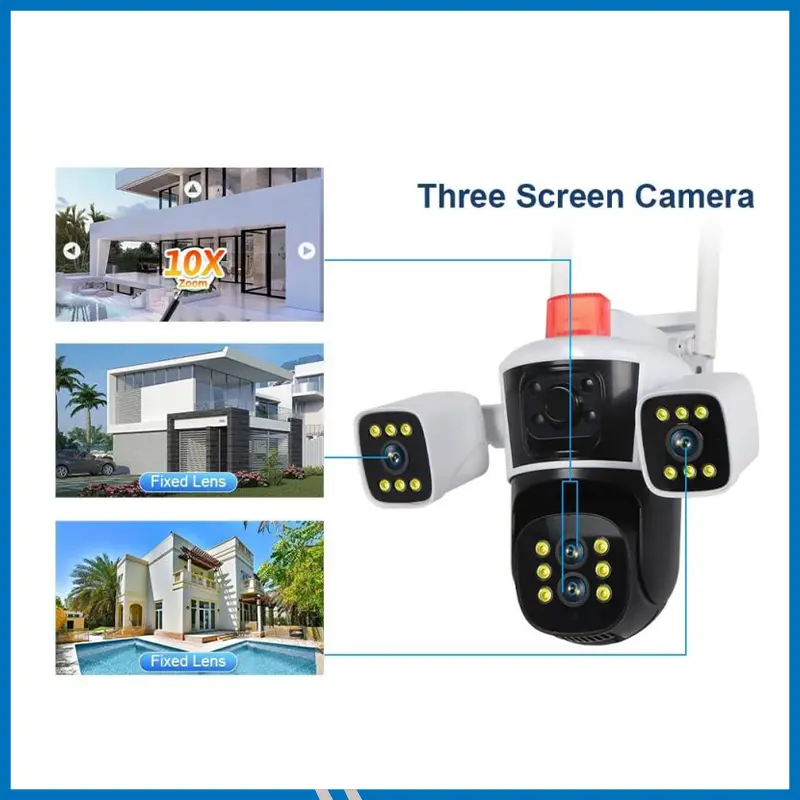 WQJ839 3-Lens & 3-Video WiFi IP PTZ Camera