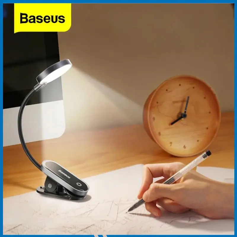 Baseus Mini Clip Lamp for Book Reading, Aquarium, Laptop Keybaord Light- Rechargeable, Portable and useful (DGRAD-0G )
