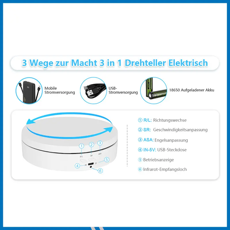 360-Degree Rotating Remote Control Turntable Display Stand