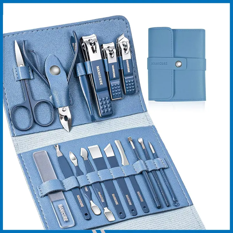 16Pcs Manicure Set Stainless Steel Nail Clippers Kit And Pedicure