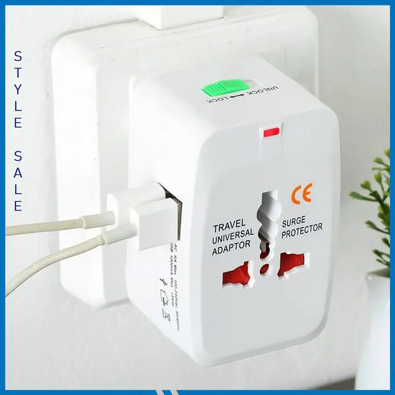 Universal World Travel Adapter All in 1 With 2 USB Port Charger Plug