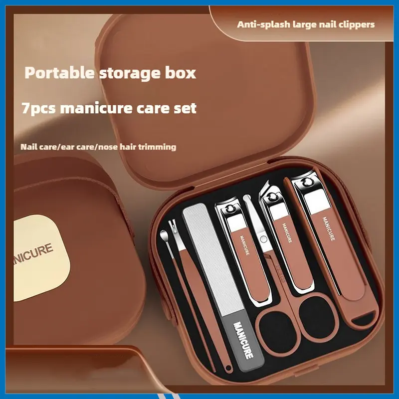 Anti-Splash Nail Clipper Set – (7 PCS) Manicure Protection Tools