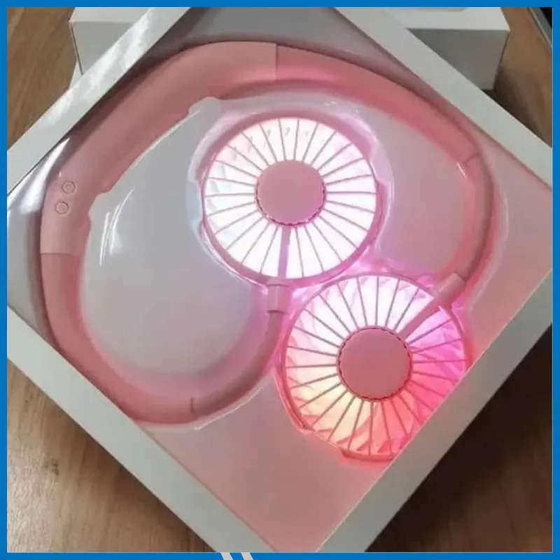 Portable USB Mini Fan Neck Fan Rechargeable Small Portable Sports Fan Aromatherapy Light USB Desk Hand Air Conditioner Cooler